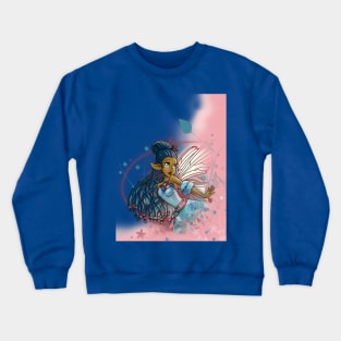 African American Fairy and Flowers Crewneck Sweatshirt